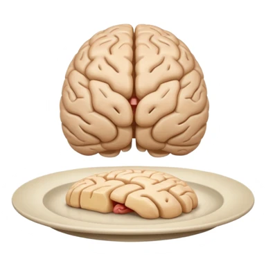 Brain on a plate next to head  sticker