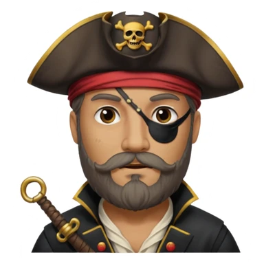pirate captain eye pach beard sticker