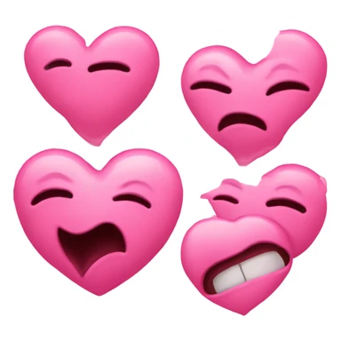 Pink Heart eyes kissing face sticker