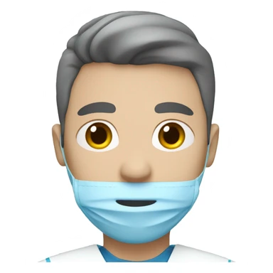 a white skin male nurse in blue colored clothing sticker