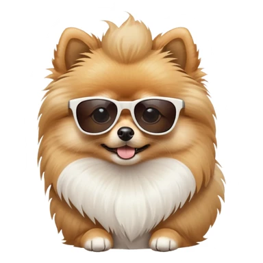 pomeranian with cool sunglasses sticker