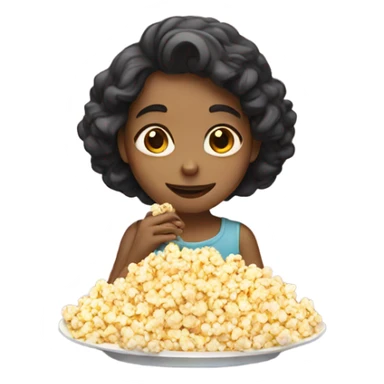 Girl laying on a platter eating popcorn sticker