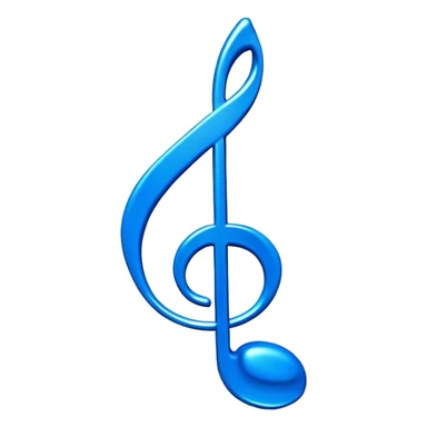3D blue music icon logo note  no background unique y2k clipart sticker