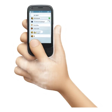mobile phone with waving hand coming out of screen sticker