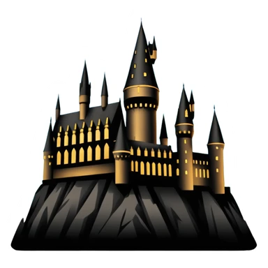 Harry Potter series, Hogwarts castle silhouette with stars, outlined only sticker