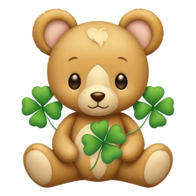 Fairy Teddy with four leaf clover sticker
