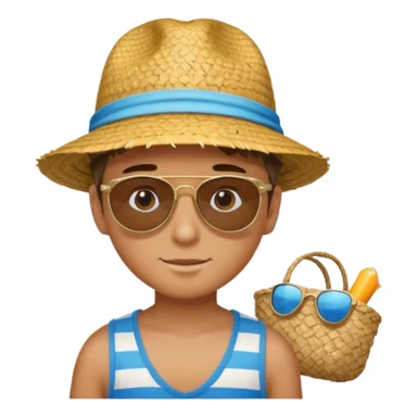 boy  at beach sticker