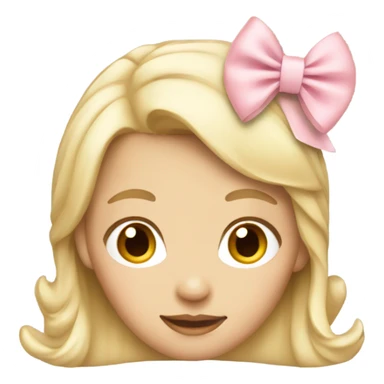 Blonde lady with light pink hairbow sticker