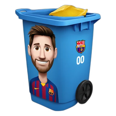 Messi dans une poubelle sticker