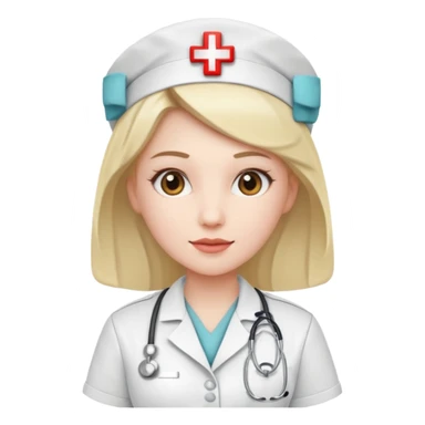 nurse wearing white uniform sticker