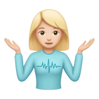 Smart health assistant emoji logo, human silhouette + pulse line, simple vector, soft colors sticker