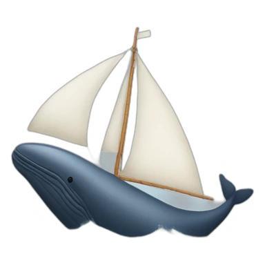 Une baleine sur un bateau sticker