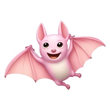 Pastel pink bat flying  sticker
