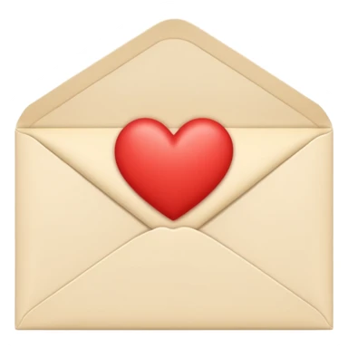 Cream-colored Letter Envelope with a heart creamy color in the middle sticker