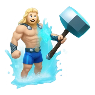 Thor in a swimming pool sticker