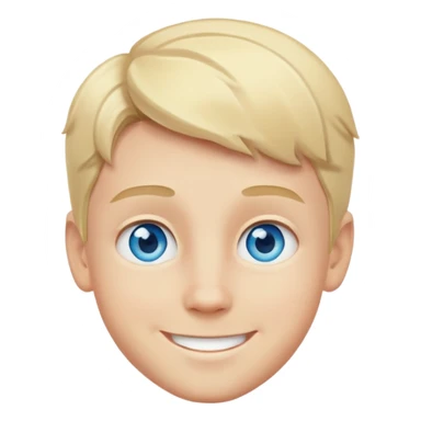 blonde boy smiling portrait. Blue eyes sticker