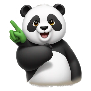 Panda giving the peace sign  sticker