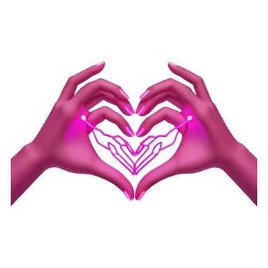 Neon cyberpunk style 

heart made of female neon hands sticker