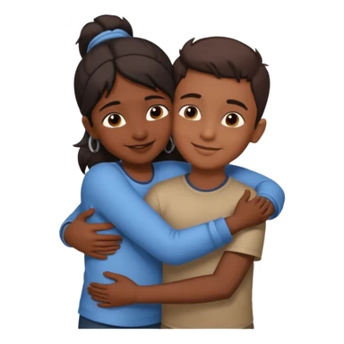 indian boy hugging indian girl from behind... boys hand down near navel of girl... boys head on the shoulder of girl... hugging tight.. more romantic... with more love sticker