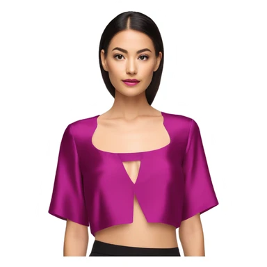 Realistic magenta cut out silk crop top blouse. sticker