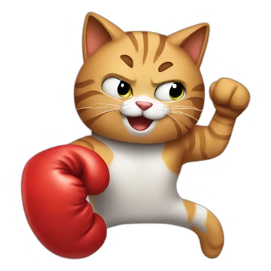 Cat boxing sticker