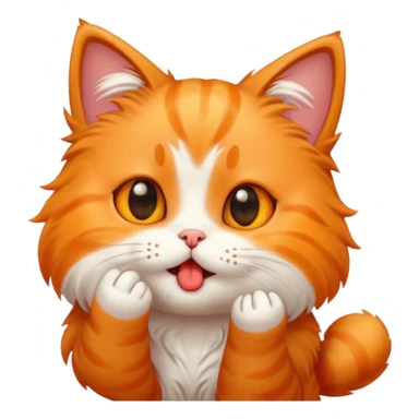 A cute cat emoji blowing a kiss with a little bite sticker