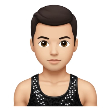 Jordan Knight from NKOTB with light skin, dark brown hair, black sequin crop top sticker