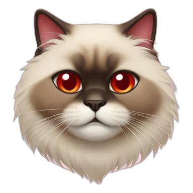 Himalayan cat in red heart sticker