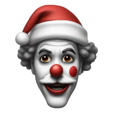 art the clown (terrifier iii in a santa hat with black and white face) sticker