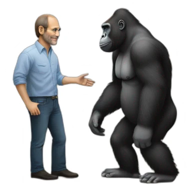 Gorilla meeting Steve Jobs sticker
