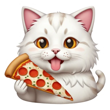 cat eat pizza sticker