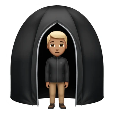 black Tall Oval Narrow Pop up one person standing tent  sticker