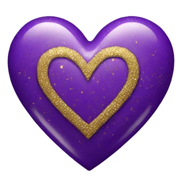 purple heart with gold sparkles sticker