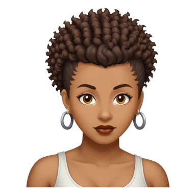 black curly mohawk hair woman sticker