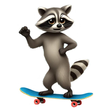 Raccoon on a skateboard  sticker