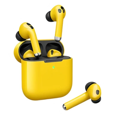 yellow wireless earbuds sticker