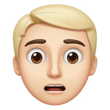 Eyebrows raised unevenly, mouth slightly open, the face of someone processing too much information at once. sticker