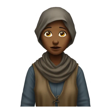 poor beggar woman sticker