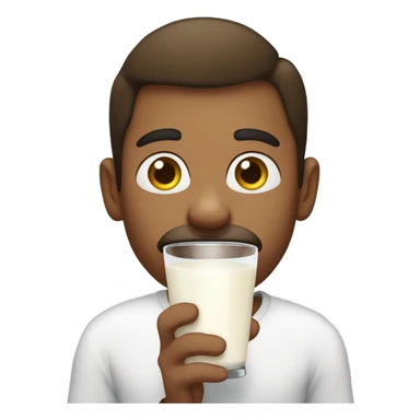 A person who is drinking milk sticker