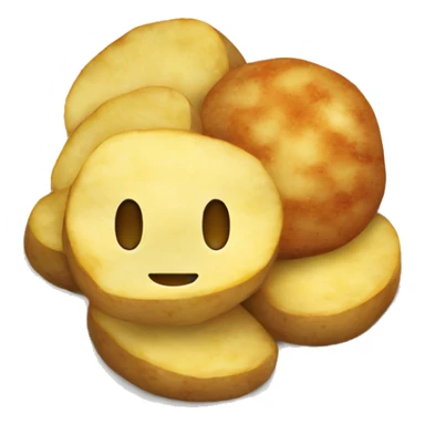 plate of potatoes with cutlet sticker