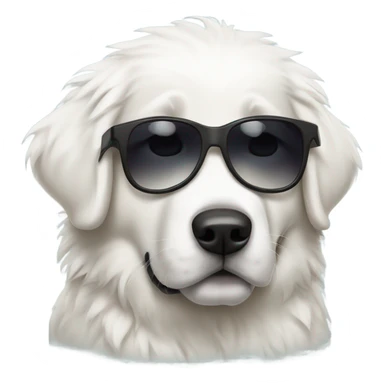 Great Pyrenees puppy with sunglasses sticker