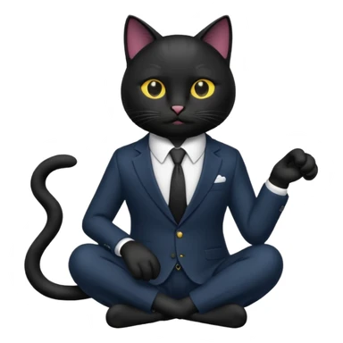 𝐛𝐥𝐚𝐜𝐤 𝐜𝐚𝐭 𝐰𝐢𝐭𝐡 𝐚 𝐬𝐮𝐢𝐭 𝐛𝐮𝐭 𝐬𝐢𝐭𝐭𝐢𝐧𝐠 sticker