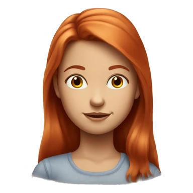 realistic portrait of red-haired girl with a smirk on her face  sticker