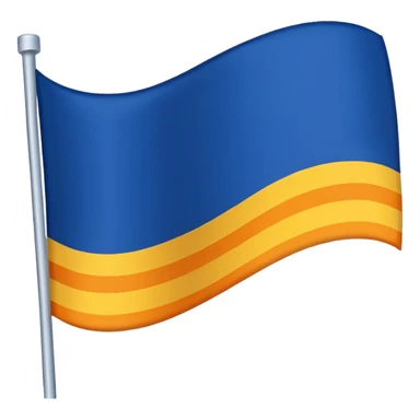 A flag whit darkblue, blue, white, yellow and orange sticker