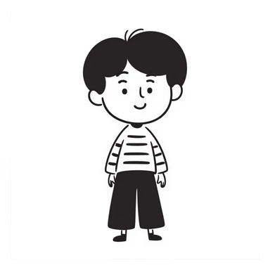 playful cartoon character, hand-drawn doodle style, simple lines, friendly expression sticker