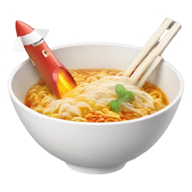 rocket in ramen bowl sticker