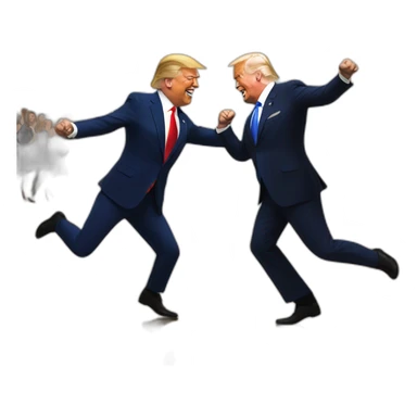 trump and biden on a dance sticker