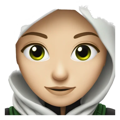 White Female Ninja with Green Eyes sticker