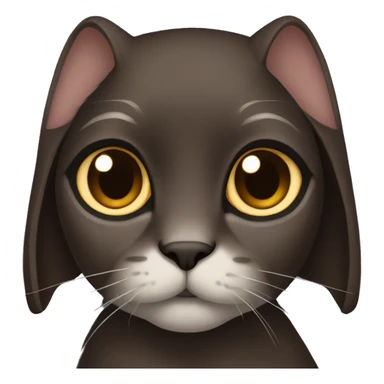 dark brown lop-eared cat sticker