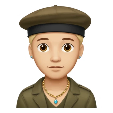 man with beret and necklacesuperhero with necklace sticker